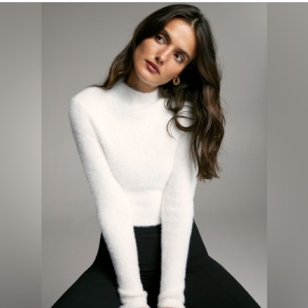 ARITZIA BABATON FAUX FUR BLACK TURTLE NECK